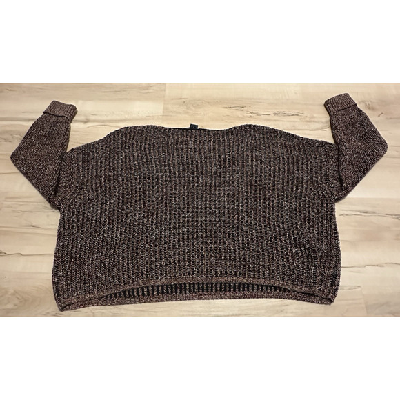 French Connection Women L Sweater 100% Cotton Boatneck Black Multi Pullover - Picture 4 of 10